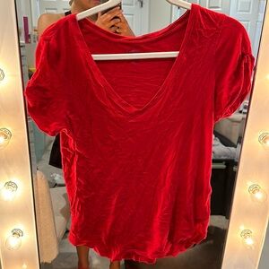 Ralph Lauren red V-neck shirt